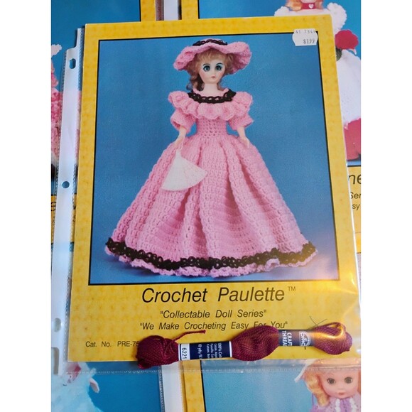 5) Crochet Patterns Bed Girl Doll Outfits TD Creations Collectable Dolls Series - Picture 6 of 11
